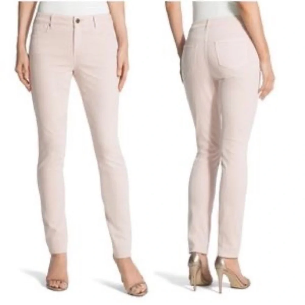 NWT Chico's Platinum Jegging Slim Fit Tapered Leg Frosted Petal Pink Sz 1 - M/8‎